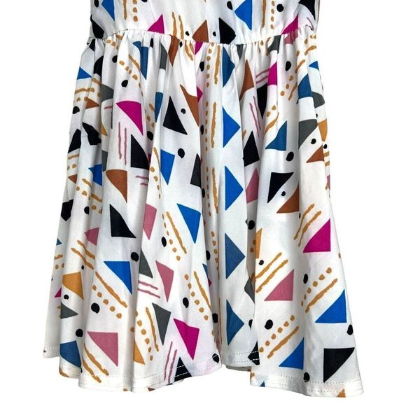 NEW Dot Dot Smile White Multicolor Geometric Tank Dress 12-24M - Picture 4 of 7